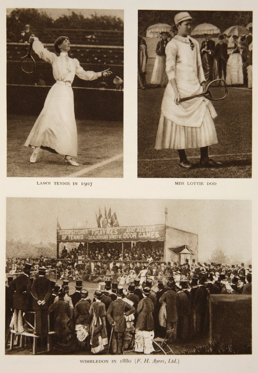 Lawn Tennis 1907, Miss Lottie Dod e Wimbledon nel 1880, da The Times da English Photographer