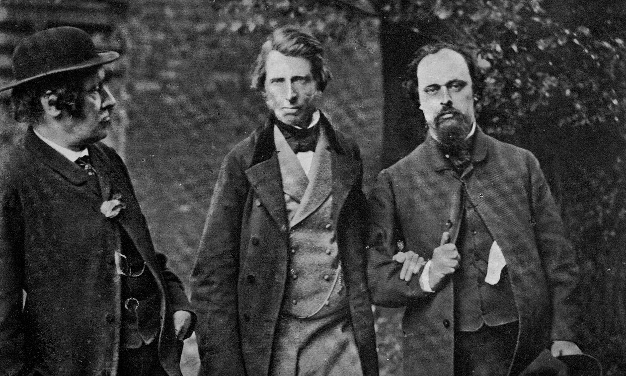 Ritratto di William Bell Scott, John Ruskin e Dante Gabriel Rossetti, 1864 da English Photographer
