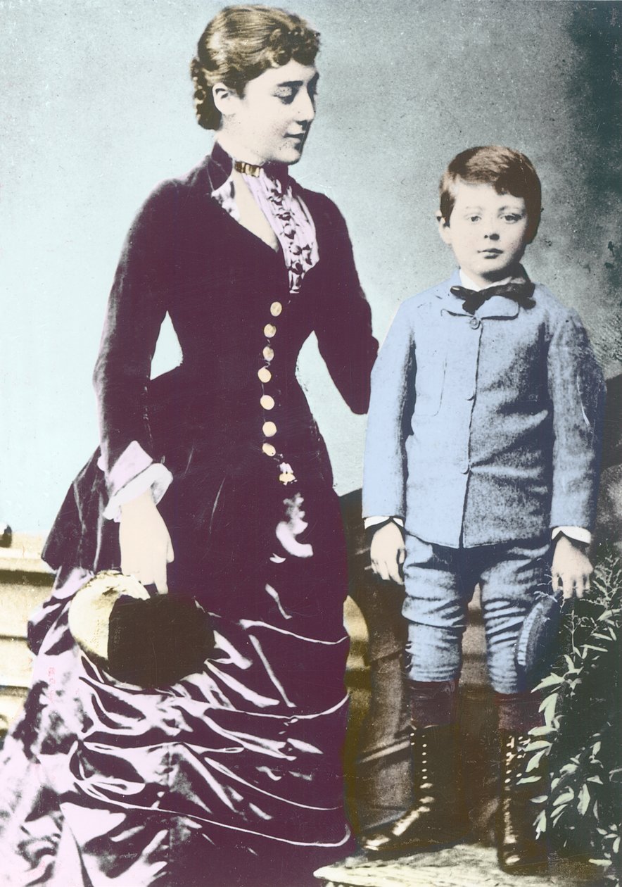 Winston Churchill con sua madre, Lady Randolph Churchill da English Photographer
