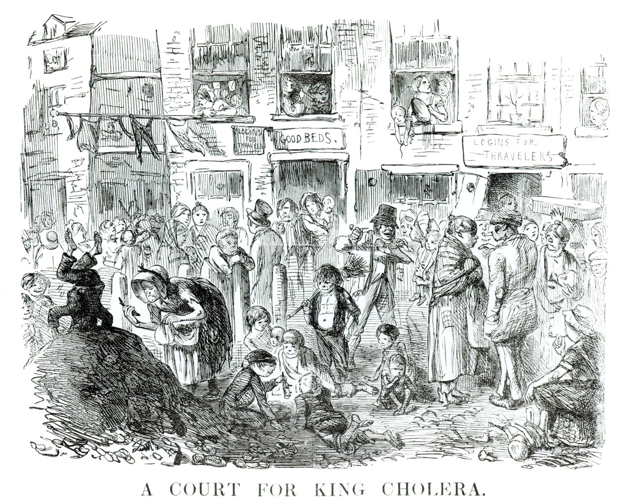 Una Corte per il Re Colera, 1852 da English School