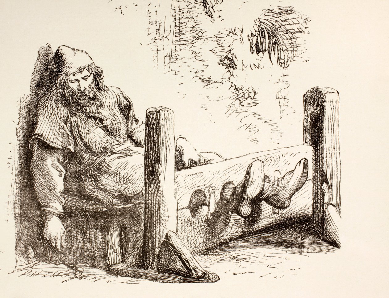 Un uomo in ceppi, 1890 da English School