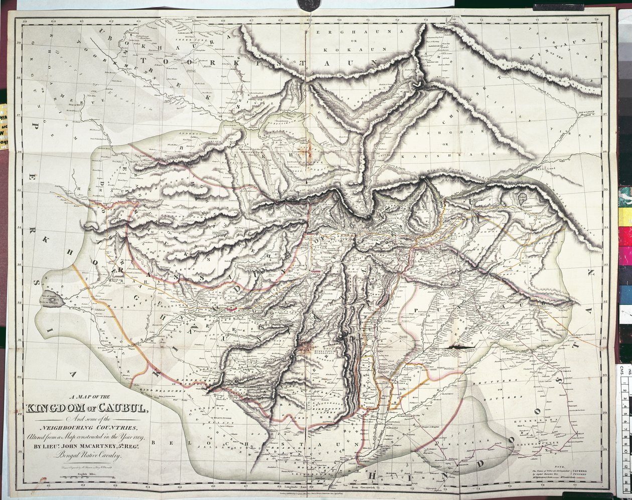 Mappa del Regno di Kabul da English School
