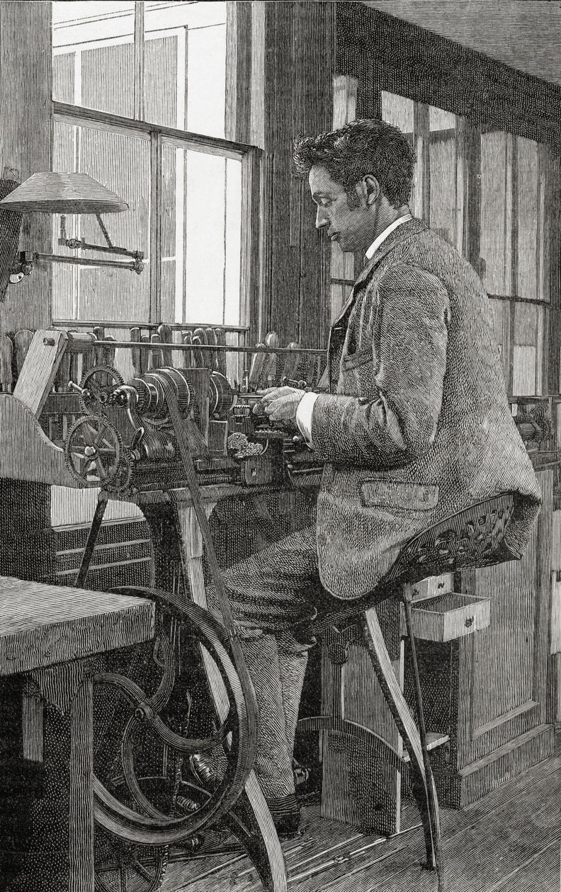 Un moderno tornitore al lavoro, da 