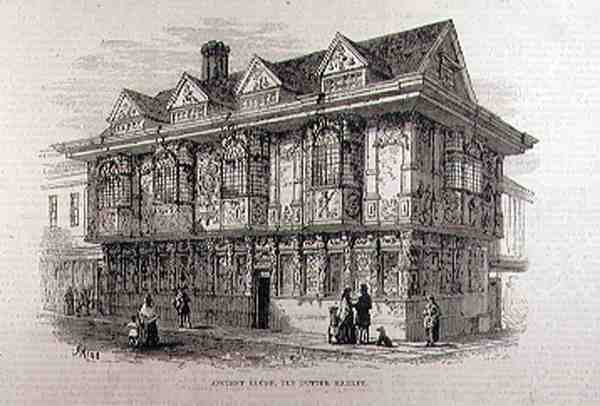Casa antica nel vecchio mercato del burro, Ipswich, da The Illustrated London News, 23 luglio 1881 da English School