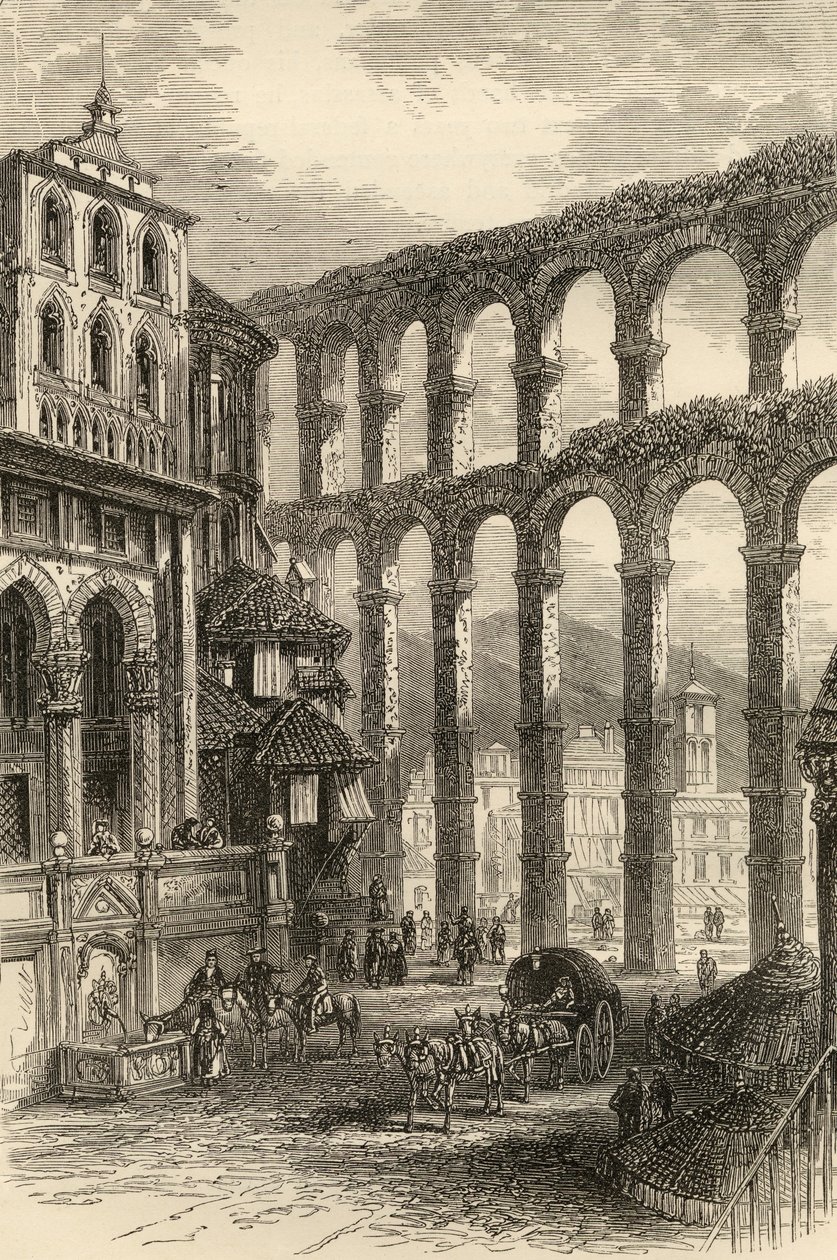 Acquedotto di Segovia, Spagna, illustrazione da 