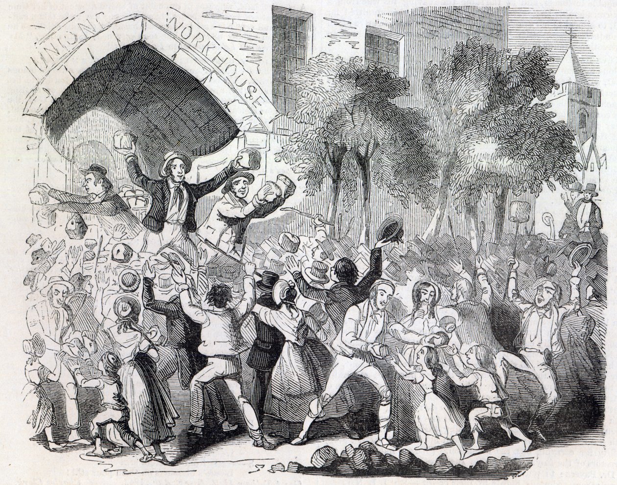 Attacco alla casa di lavoro a Stockport nel 1842 da English School