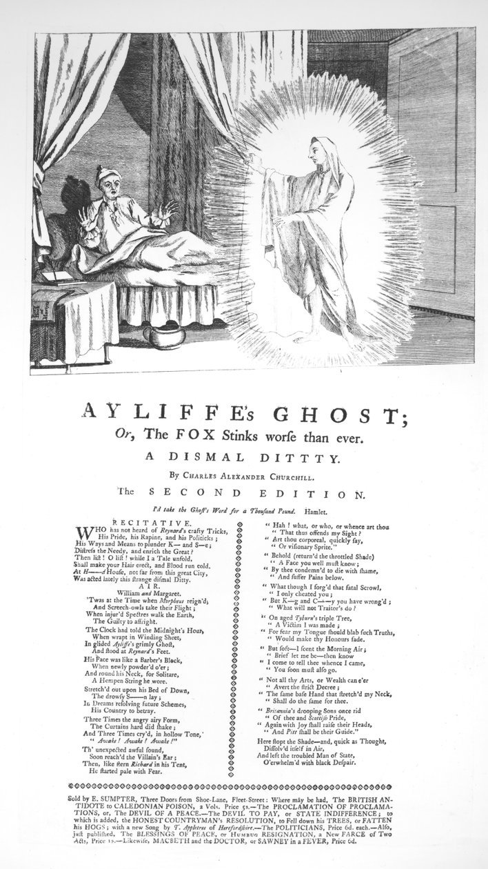 Il fantasma di Ayliffe: o la volpe puzza peggio che mai, di Charles Alexander Churchill (1731-64) da English School