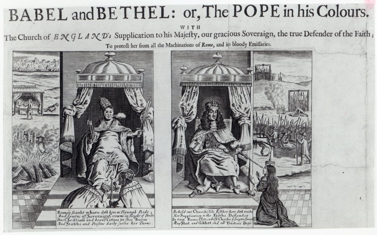 Babele e Bethel: o, il Papa nei suoi colori, 1679 da English School