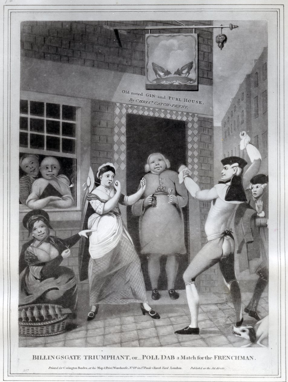 Billingsgate Trionfante, o- Poll Dab una Partita per il Francese, 1775 da English School