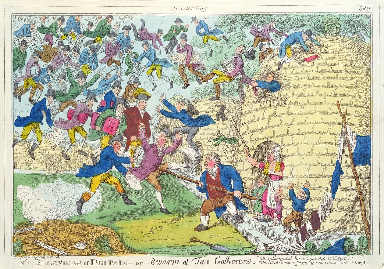 Le Benedizioni della Gran Bretagna - o Sciame di Esattori delle Tasse, 1817 da English School
