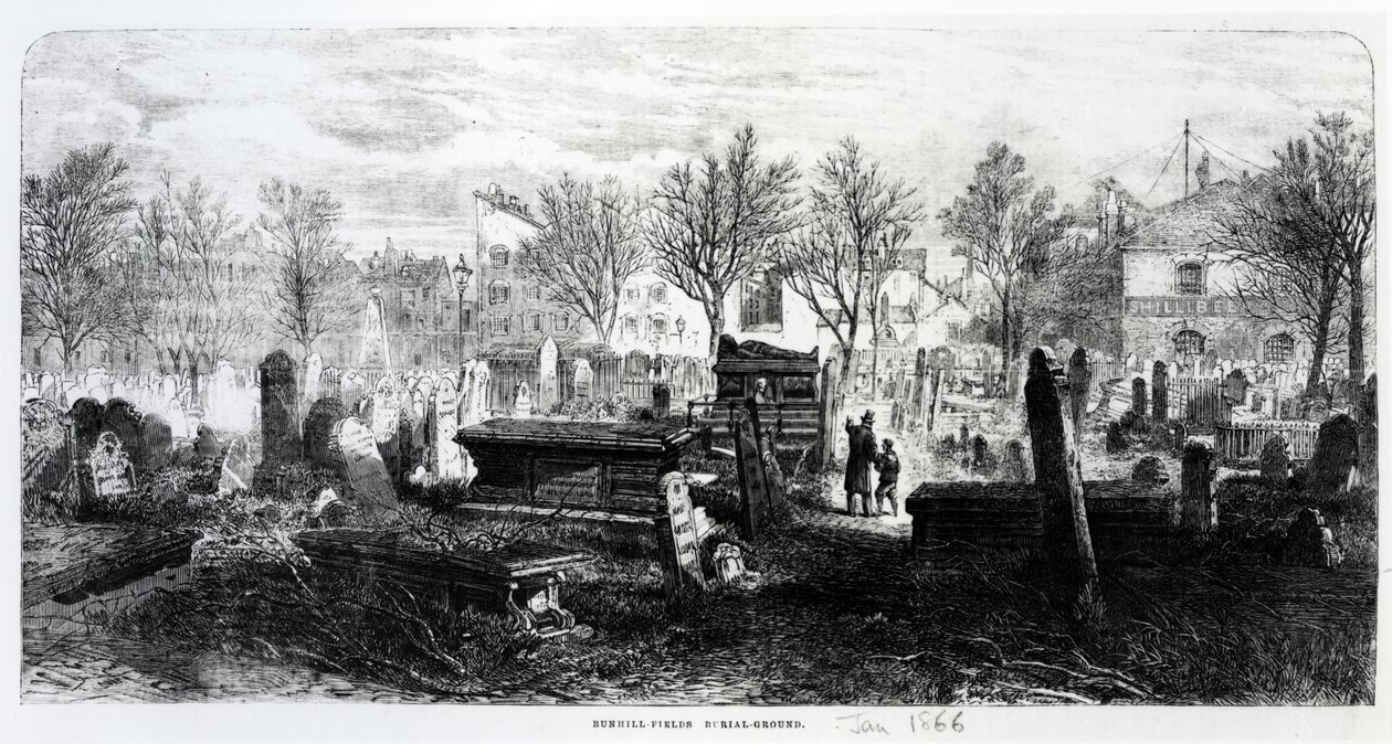 Bunhill Fields, gennaio 1866 da English School