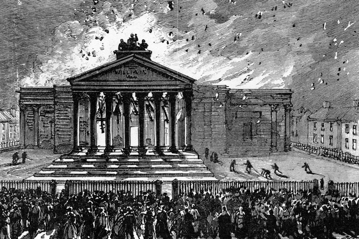 Incendio del tribunale di Cork, c.1891 da English School