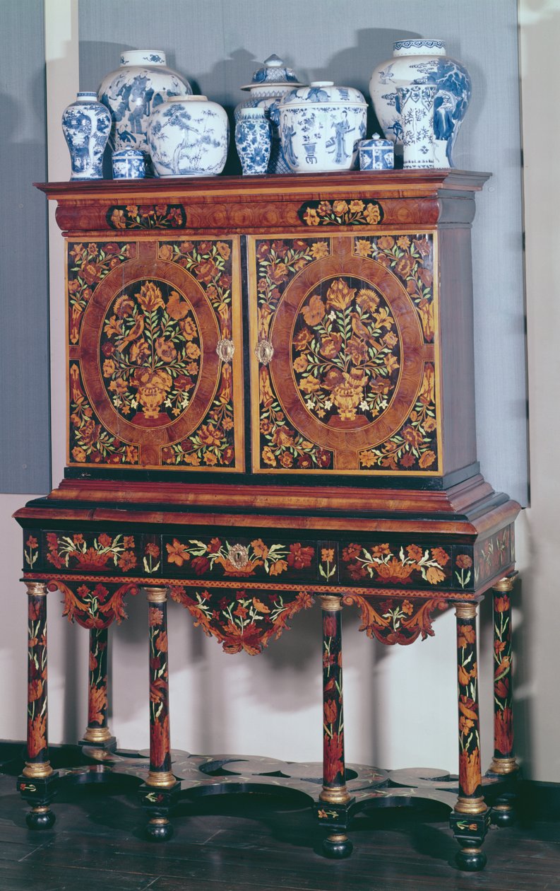 Cabinet su supporto, 1685-1700 da English School
