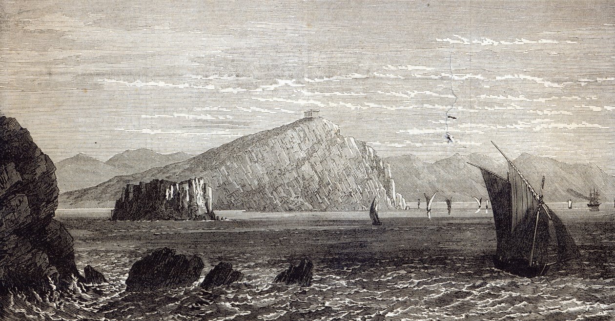 Capo Colonna, con rovine del Tempio di Minerva, costa della Grecia, da 