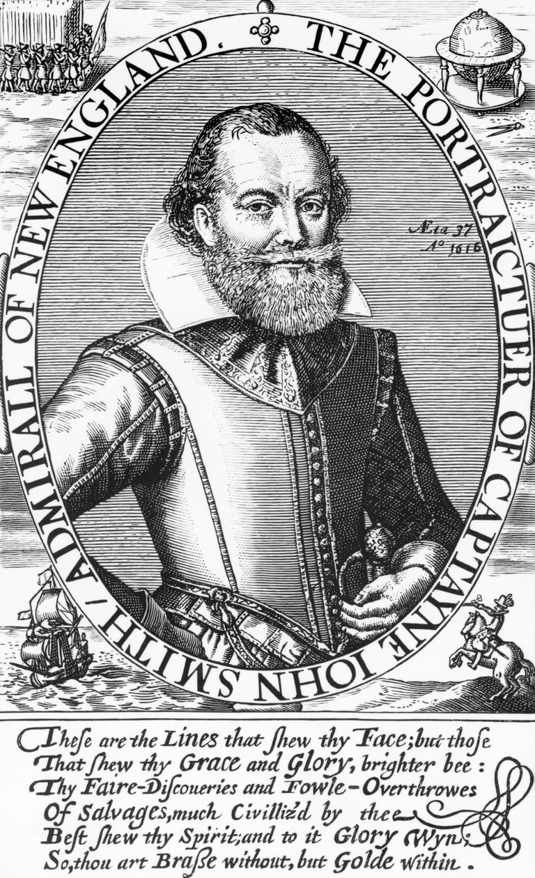 Capitano John Smith, primo Governatore della Virginia, 1616 da English School