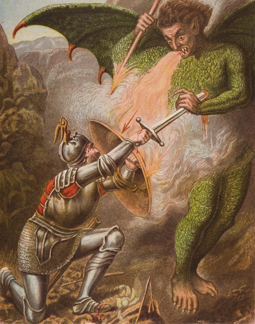 Il conflitto di Christian con Apollyon, illustrazione da 
