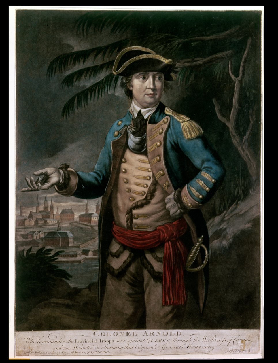 Colonnello Benedict Arnold, pub. Londra, 1776 da English School
