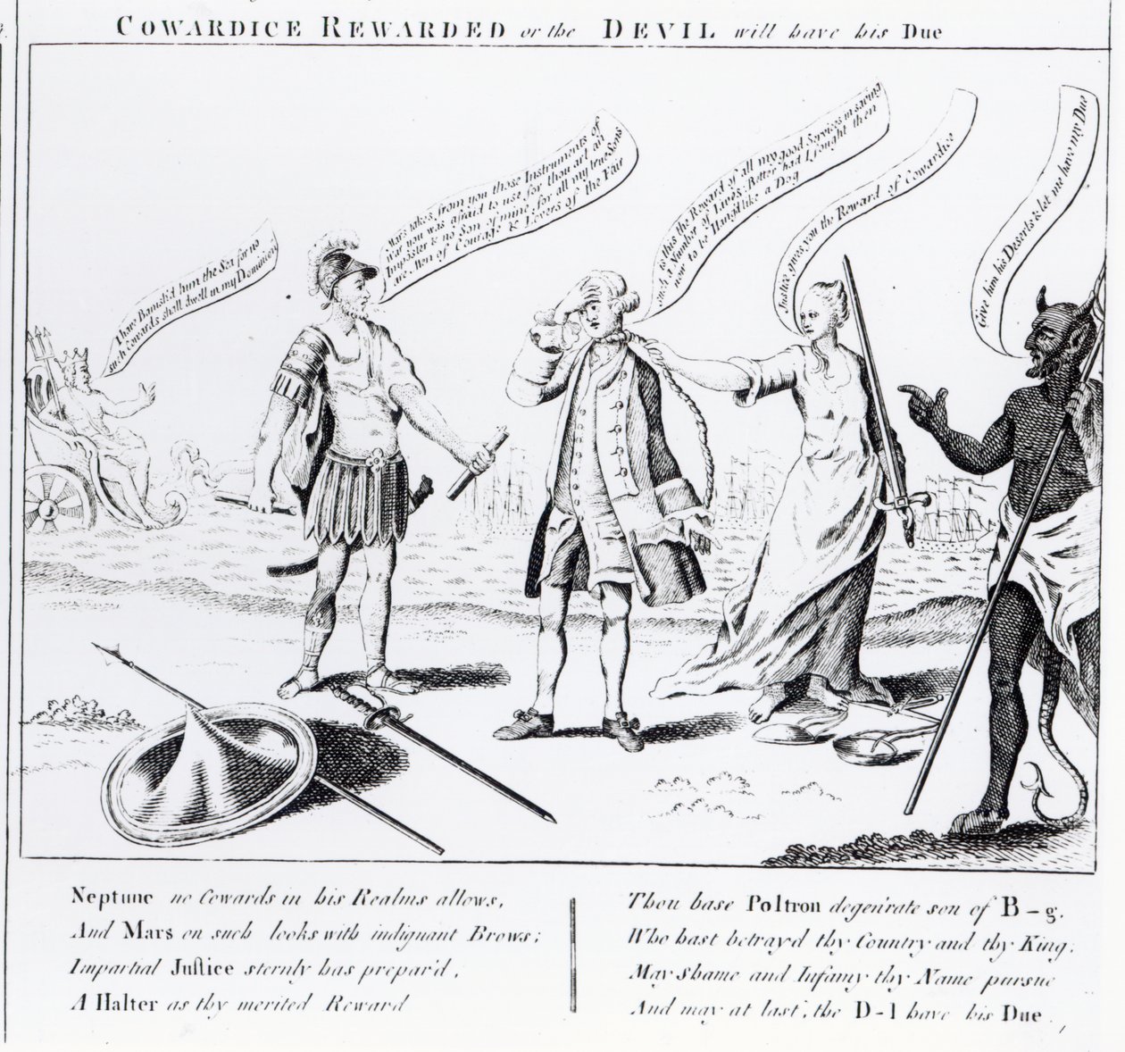 Codardia ricompensata o il diavolo avrà il suo dovuto, 1756 da English School
