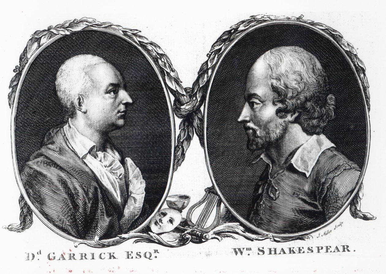 David Garrick e Shakespeare, inciso da J. Miller da English School