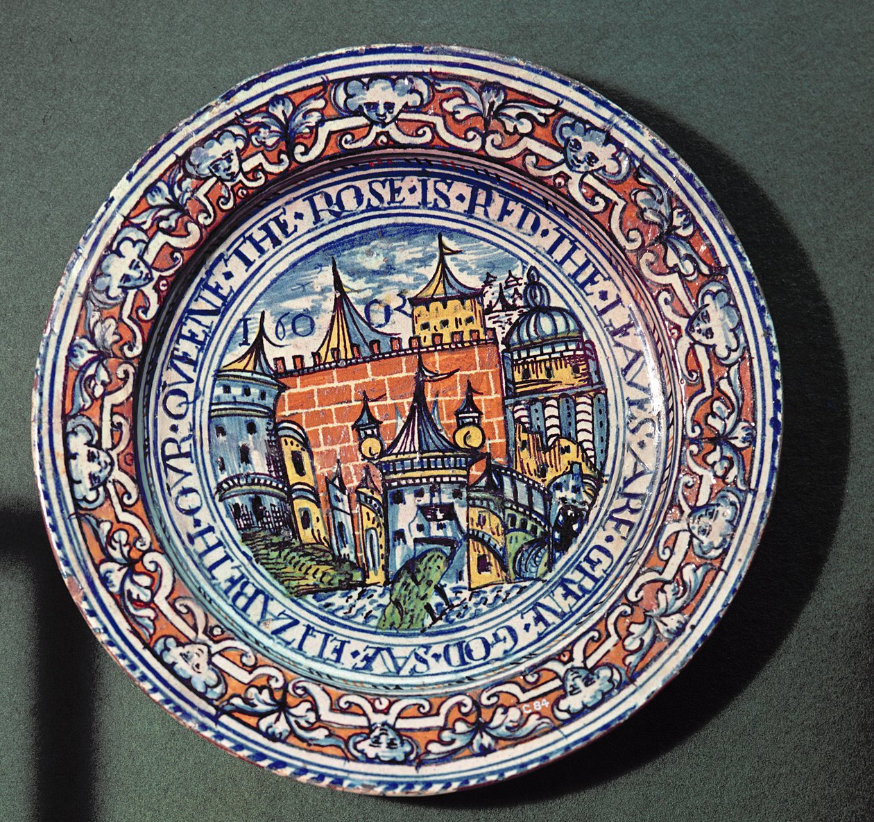 Piatto di Delft con vedute della Torre di Londra, dall