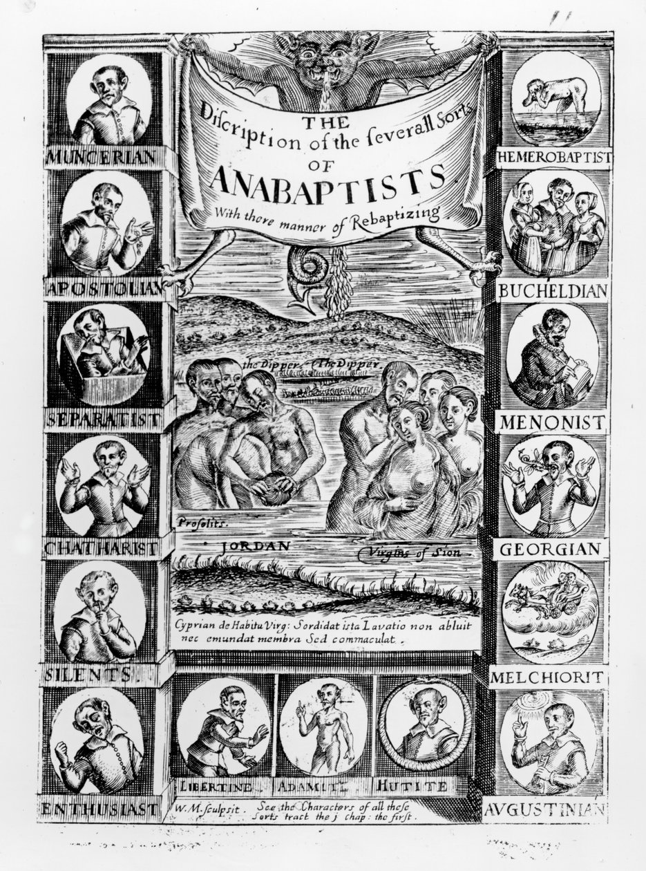 Descrizione dei vari tipi di anabattisti, 1645 da English School