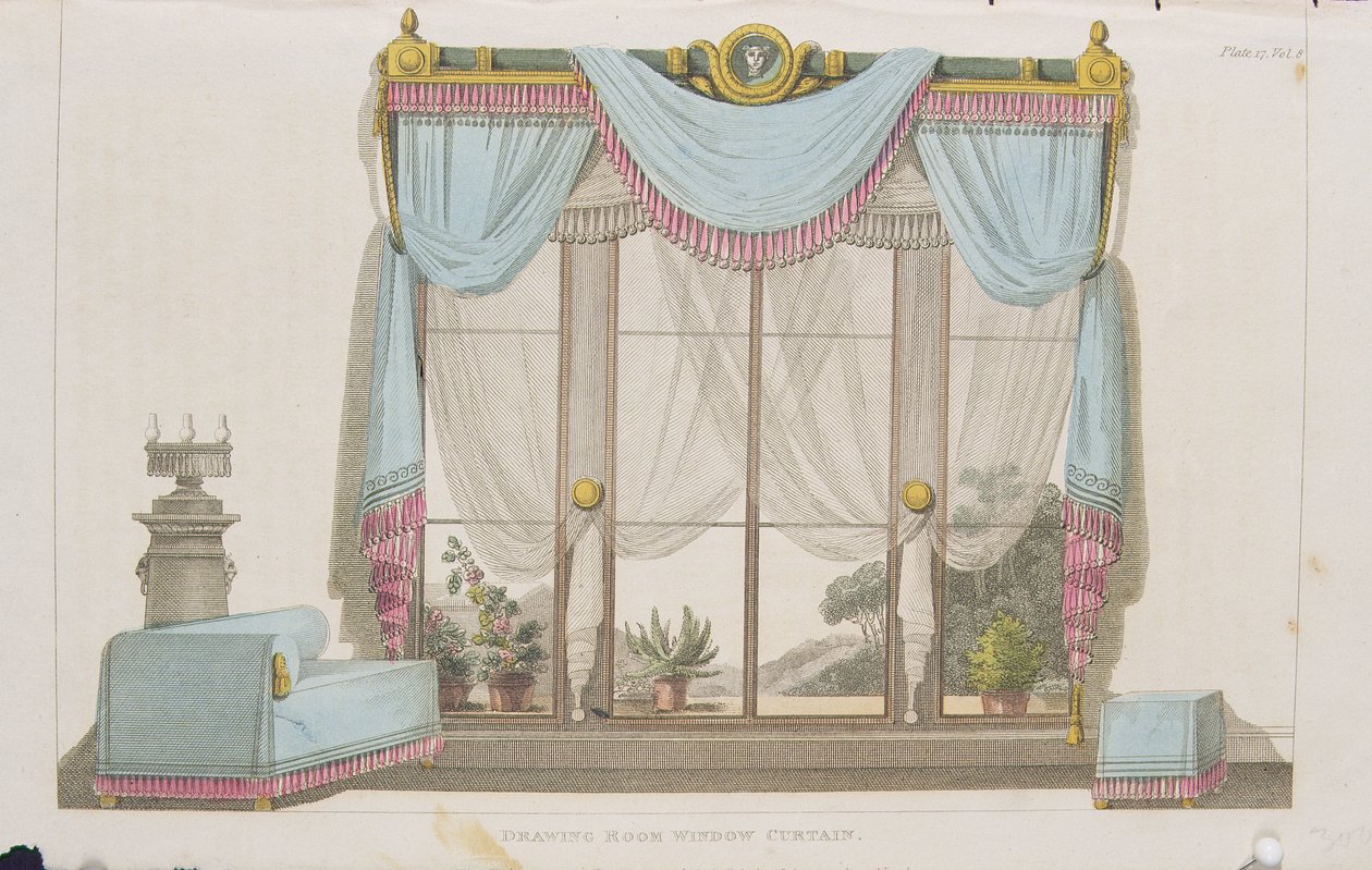 Tenda del salotto, tavola 43 da Ackermanns Repository of Arts, pubblicato nel 1812 da English School