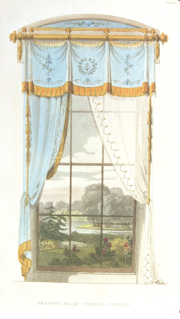 Tenda del salotto, tavola 72 da Ackermanns Repository of Arts, pubblicato nel 1815 da English School