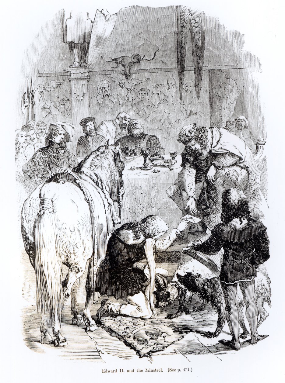 Edoardo II (1284-1327) e il menestrello da English School