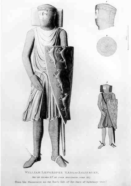 Effigie di William Longespee, terzo Conte di Salisbury (m.1226), dal suo monumento nella navata della Cattedrale di Salisbury da English School