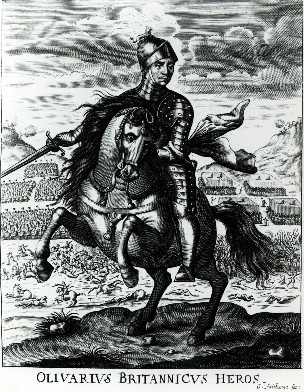 Ritratto equestre di Oliver Cromwell (1599-1658) da English School