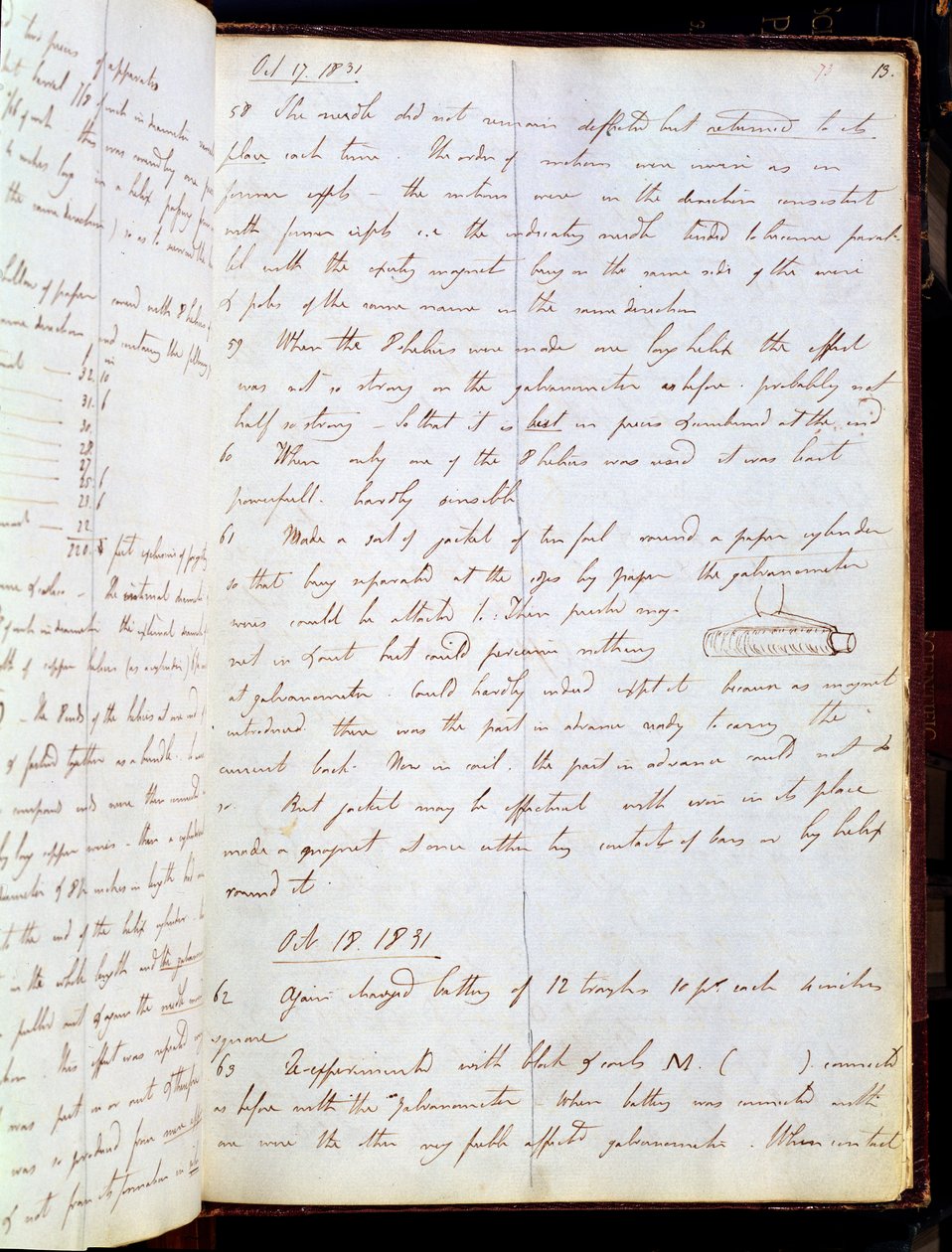 Estratto dal diario di Michael Faraday, ottobre 1831 da English School