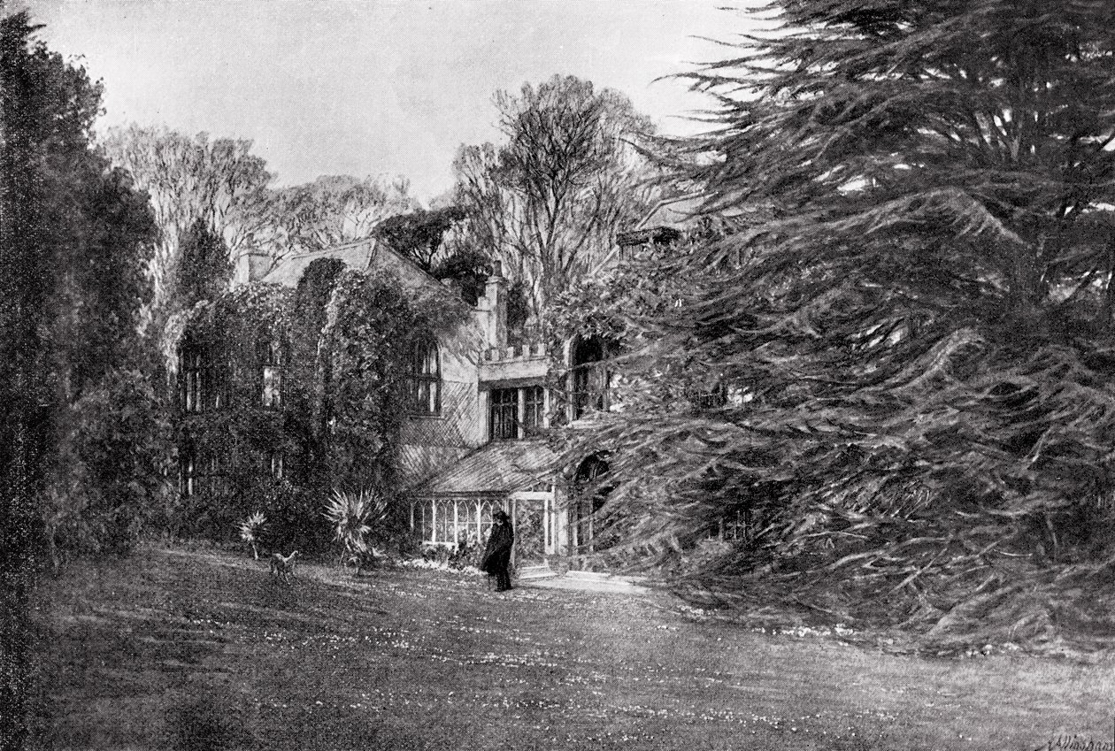 Farringford a Freshwater Bay, casa di Alfred Lord Tennyson (1809-92) da English School