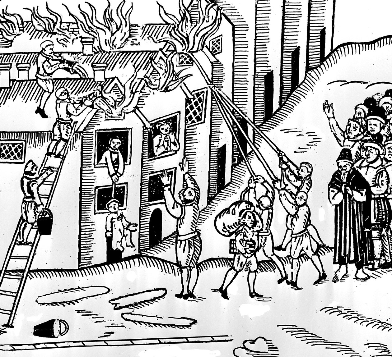 Incendio a Tiverton, Devon, 1612 da English School