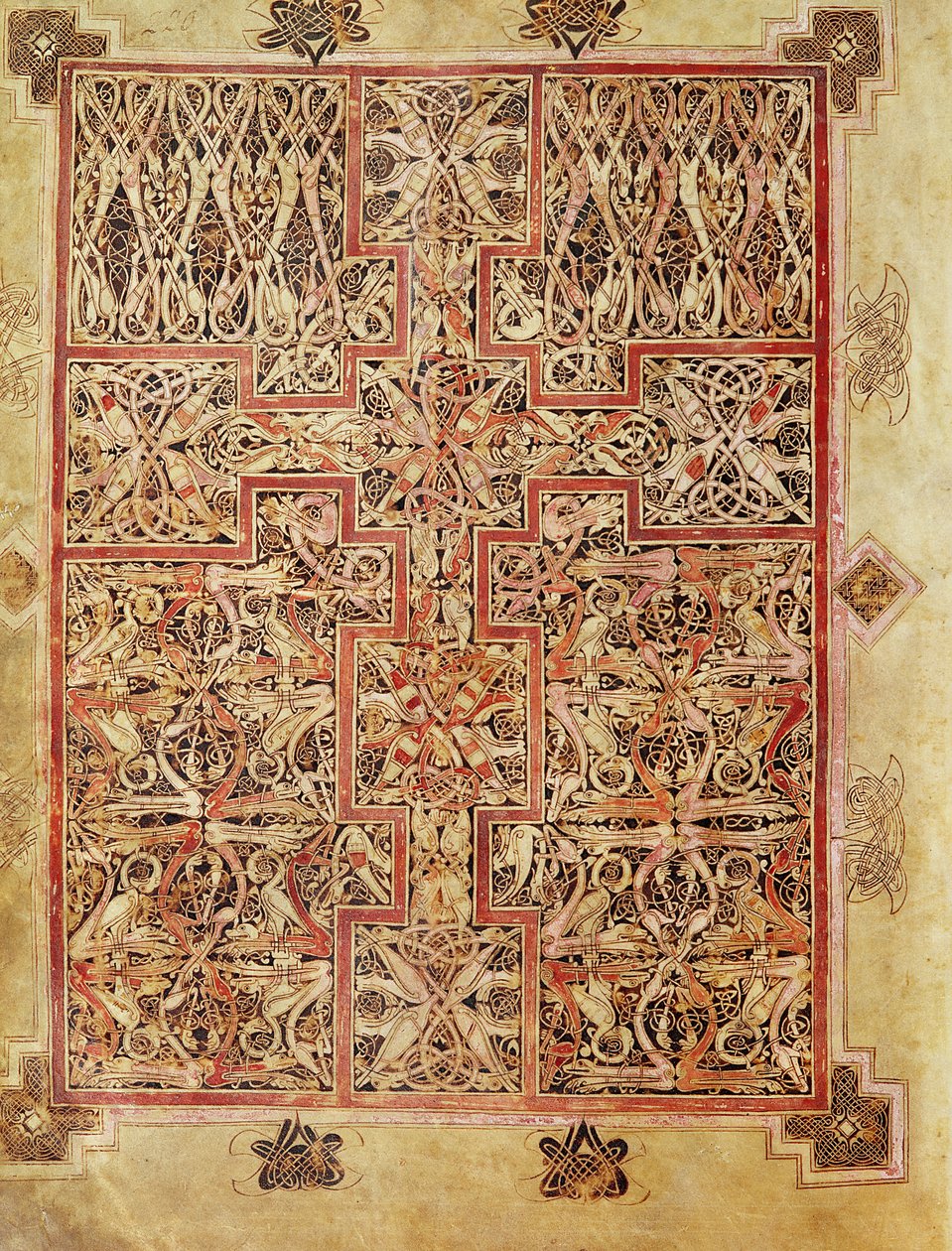 Fol.220 Pagina tappeto, dai Vangeli di Lichfield, c.720 da English School