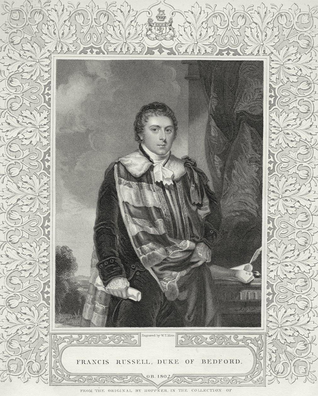 Francis Russell (1765-1802) 5° Duca di Bedford, inciso da W. T. Mote da English School