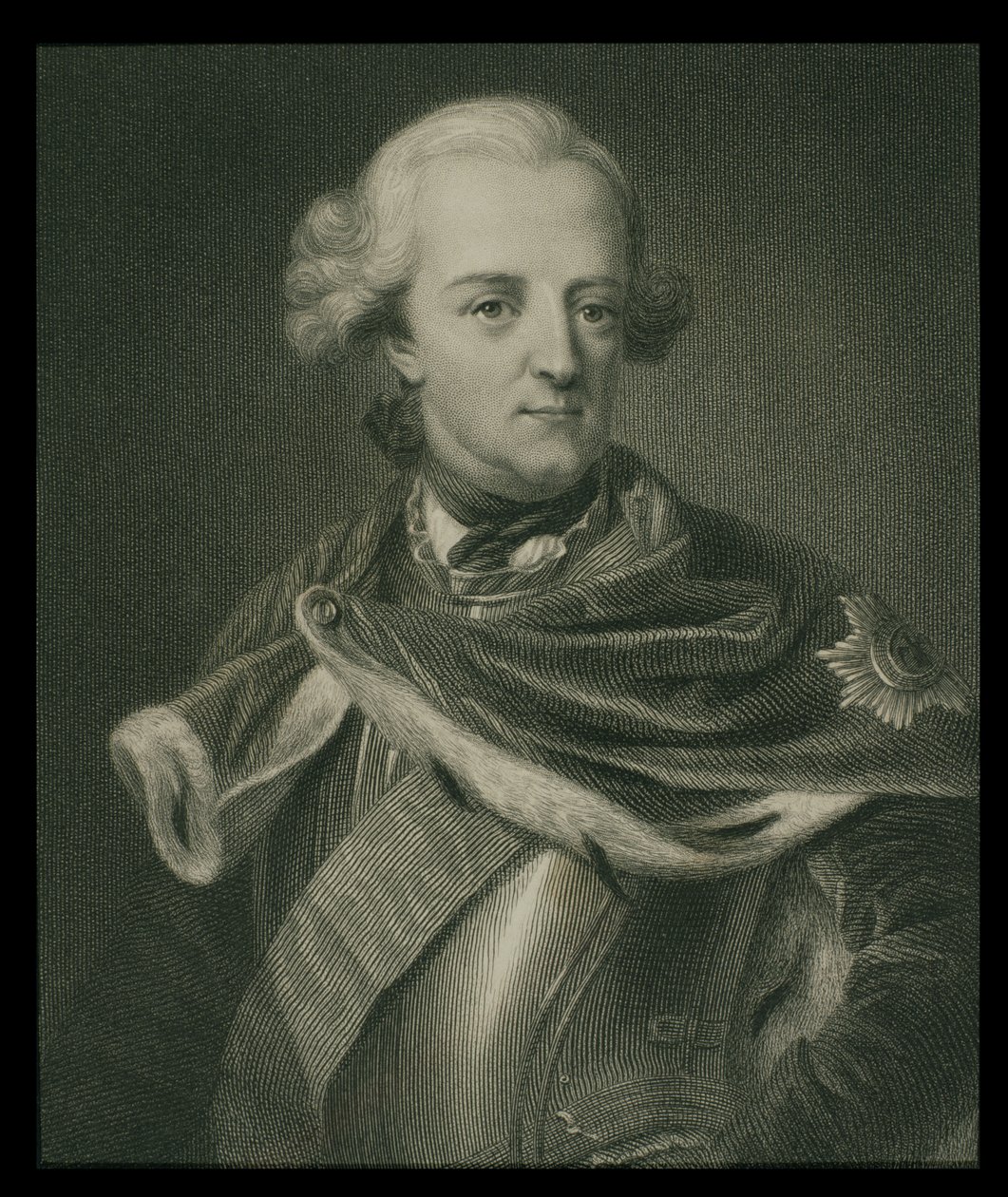 Federico II (1712-86) Re di Prussia, da La galleria dei ritratti, pubblicato 1833 da English School