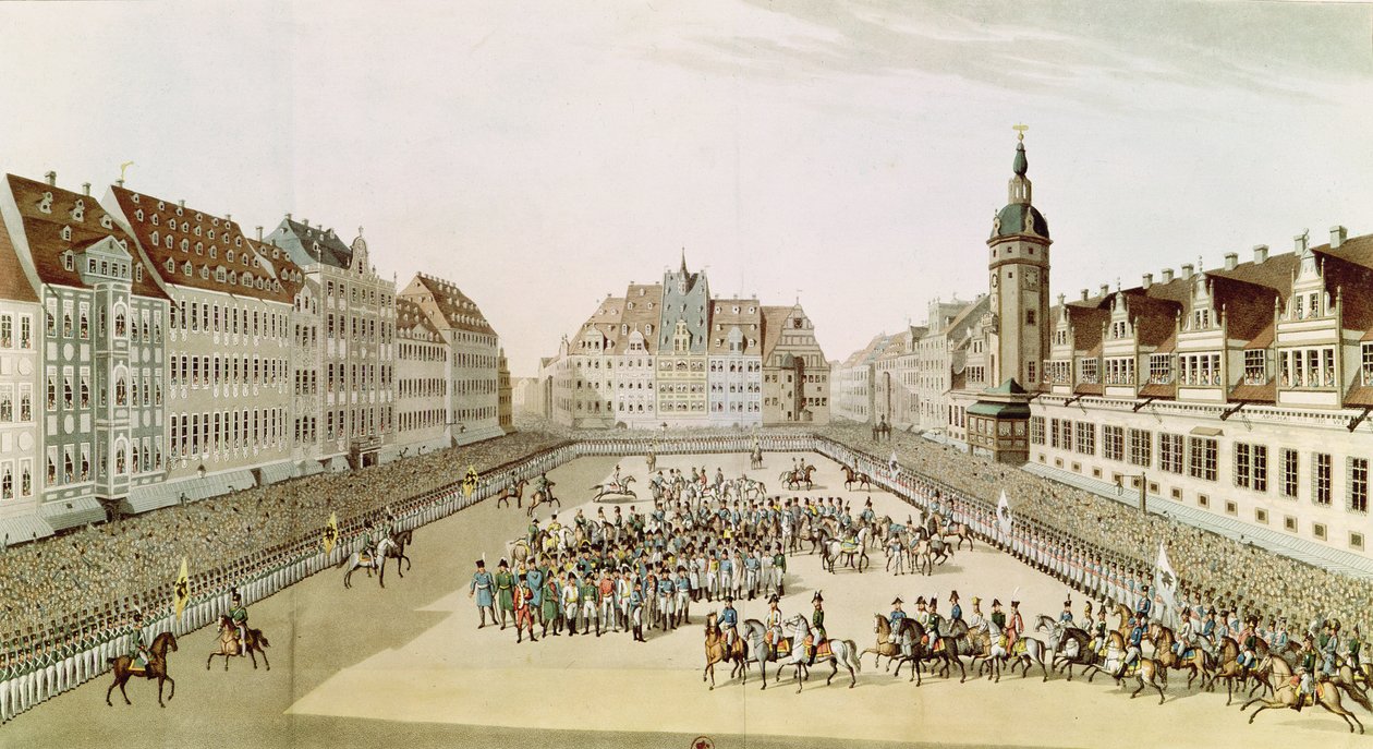 Grande ingresso dei sovrani alleati a Lipsia, 19 ottobre 1813, 1815 da English School