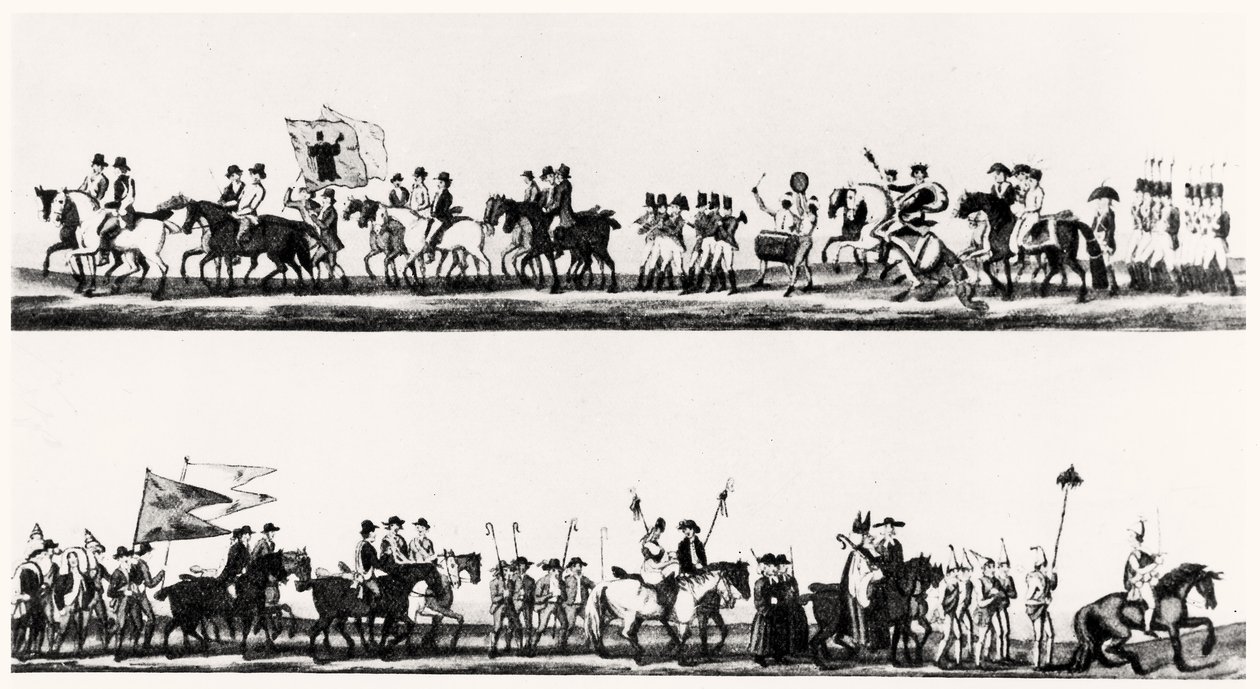 Grande Festival dei Pettinatori di Lana, Produttori di Pettini e Tintori a Darlington, 3 febbraio 1825 da English School