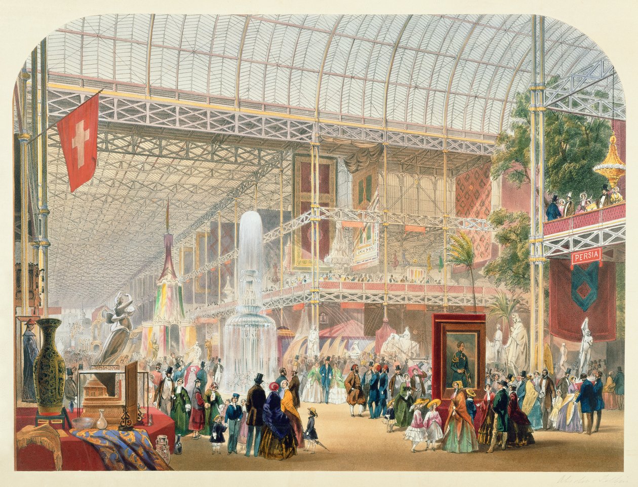 Grande Esposizione, 1851: Transepto centrale del Crystal Palace da English School