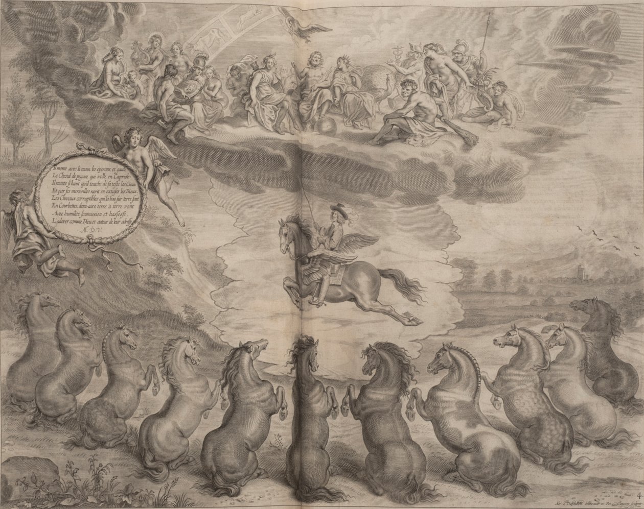 Illustrazione da A General System of Horsemanship, di William Cavendish, 1658 da English School