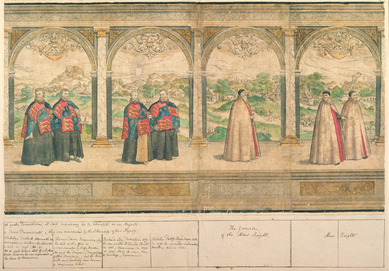 Processione immaginaria composita dei Cavalieri della Giarrettiera a Windsor, incisa da Marcus Gheeraerts il Vecchio da English School