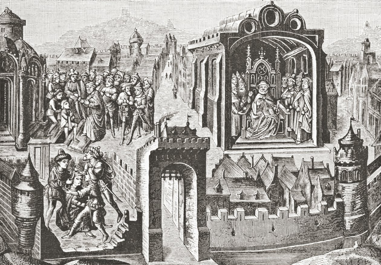 Elezione immaginaria di San Pietro come Papa, 1878 da English School