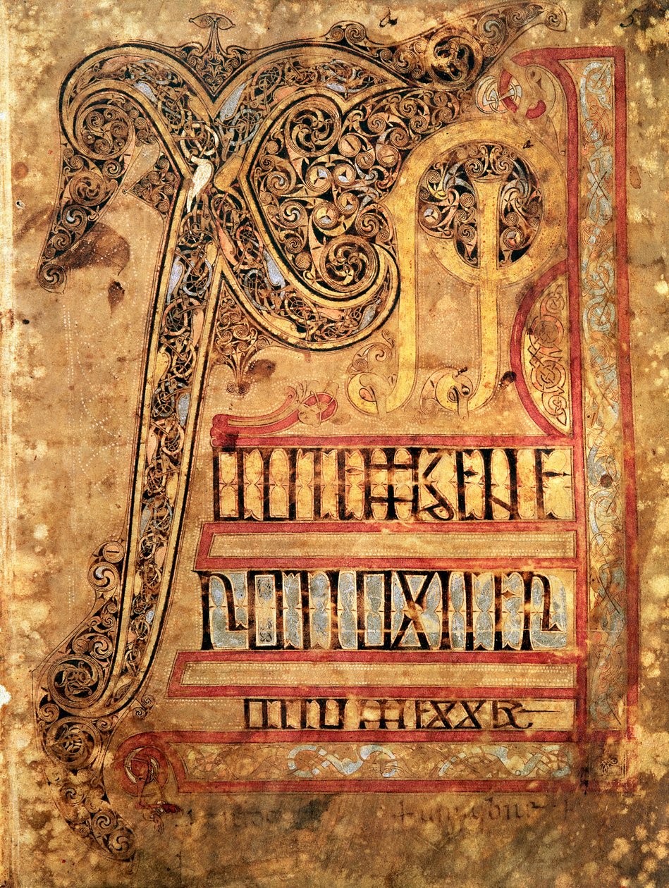 Pagina iniziale dai Vangeli di Lichfield, c.720 da English School