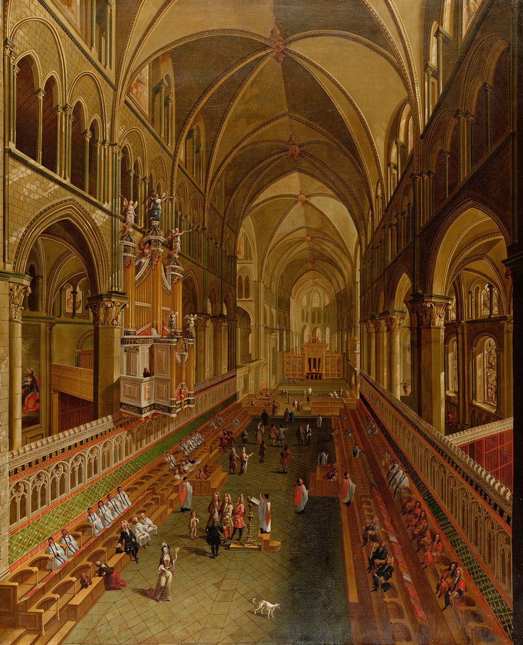 Interno della Cattedrale di Canterbury, c.1675-1700 da English School