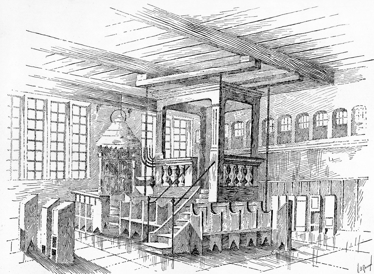 Interno di una vecchia sinagoga a Metz, Germania da English School