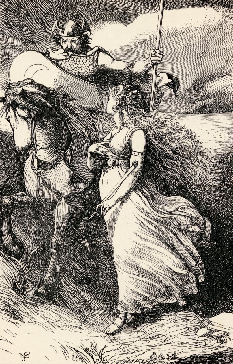Cavaliere irlandese e fanciulla, da un