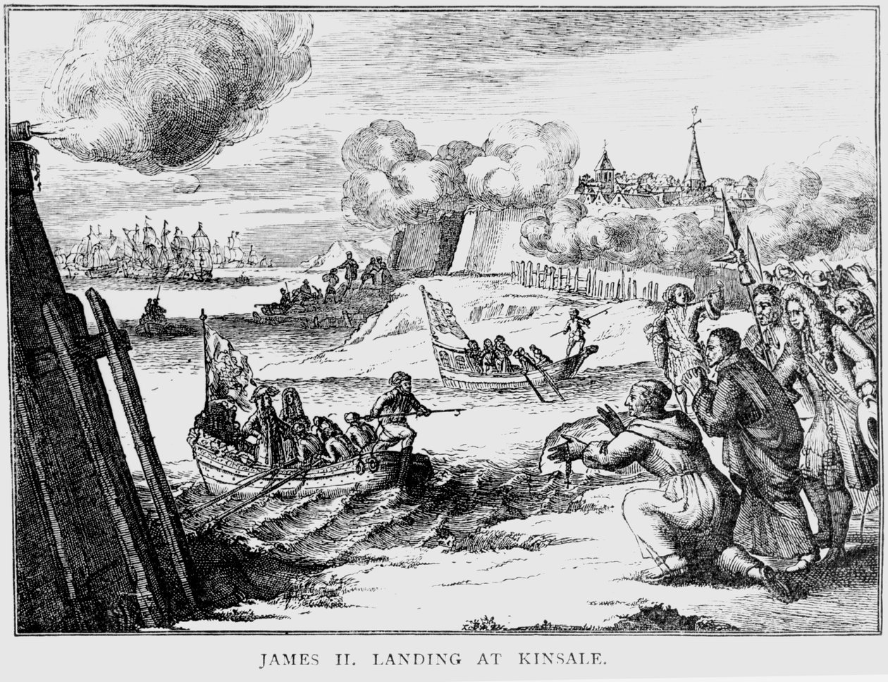Giacomo II sbarca a Kinsale, 12 marzo 1689 da English School