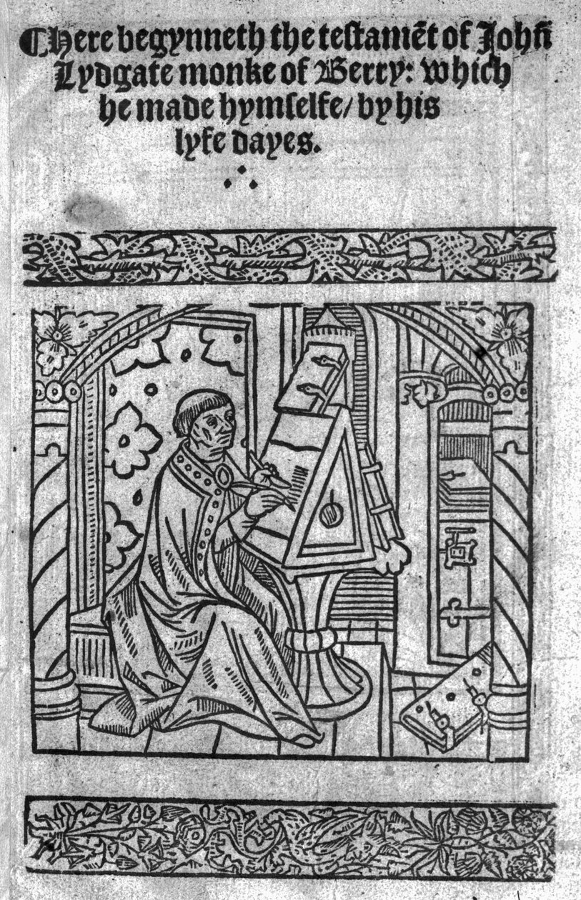 John Lydgate alla sua scrivania, c.1515 da English School