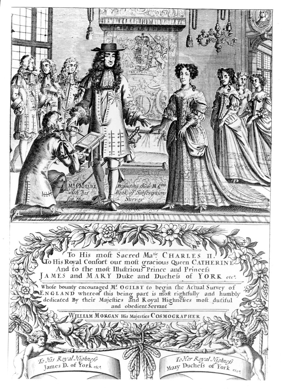 John Ogilby präsentiert seine Abonnentenliste für 