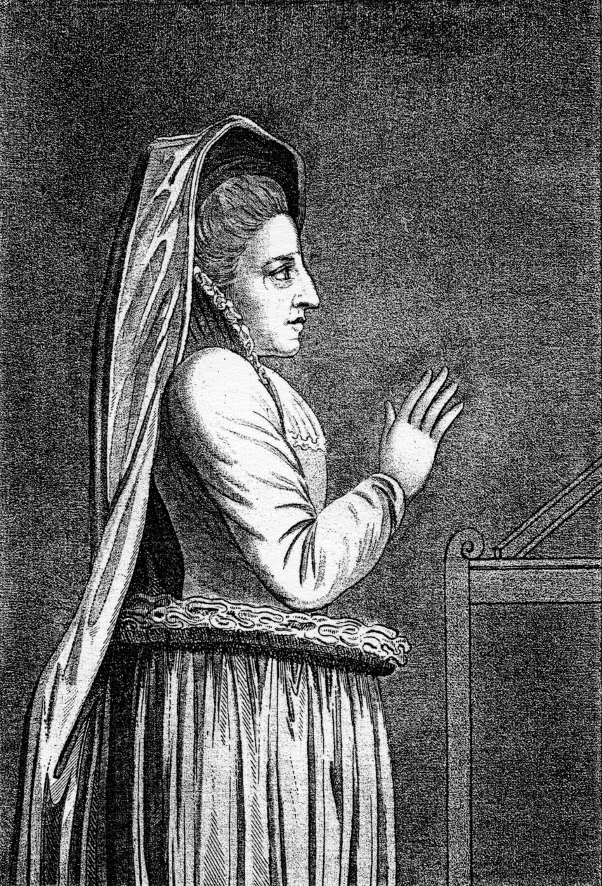 Lady Douglas, dal suo monumento nella Savoy Chapel, stampa del 1796 da English School